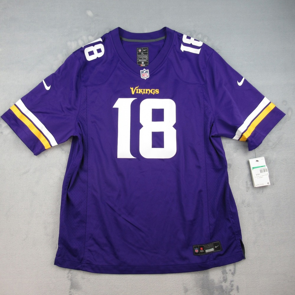 Nike Minnesota Vikings Justin Jefferson 18 NFL Game Jersey Purple Mens XL New